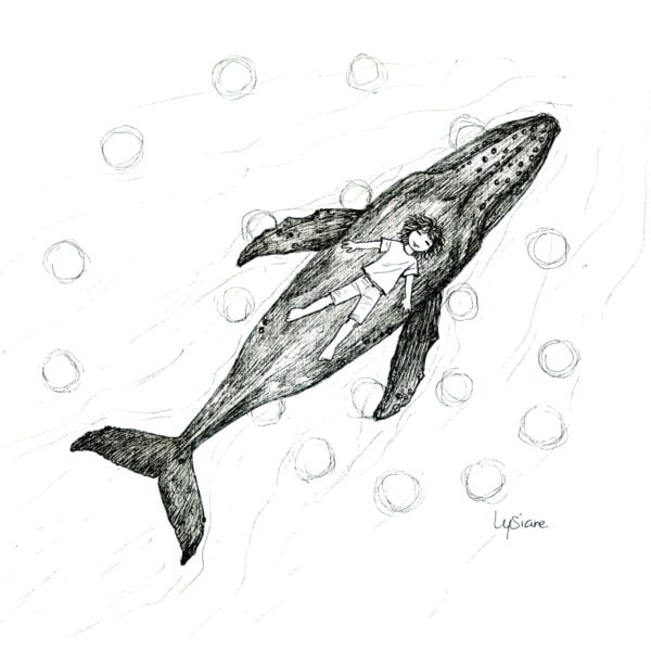 Gardiennes de la planète, dessin à l'encre noir et blanc A4