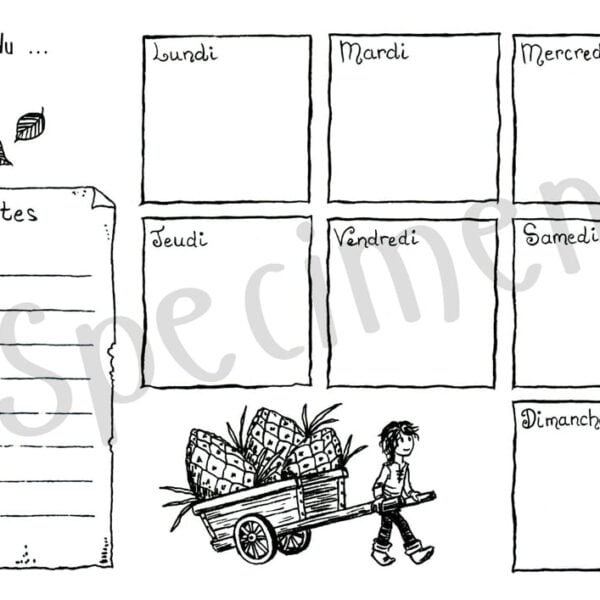 Agenda semaine automne illustré