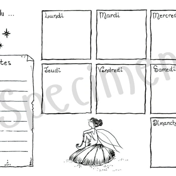Agenda semaine été illustré
