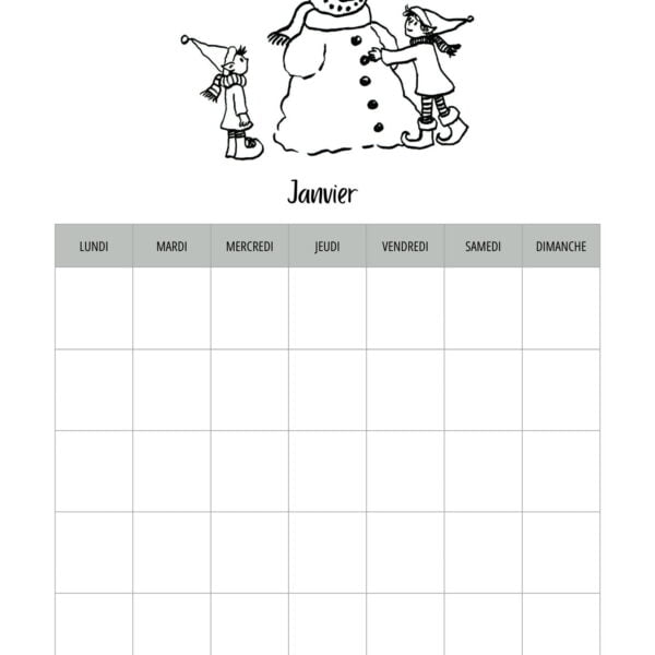Calendrier perpétuel à imprimer, thèmes féerique et nature