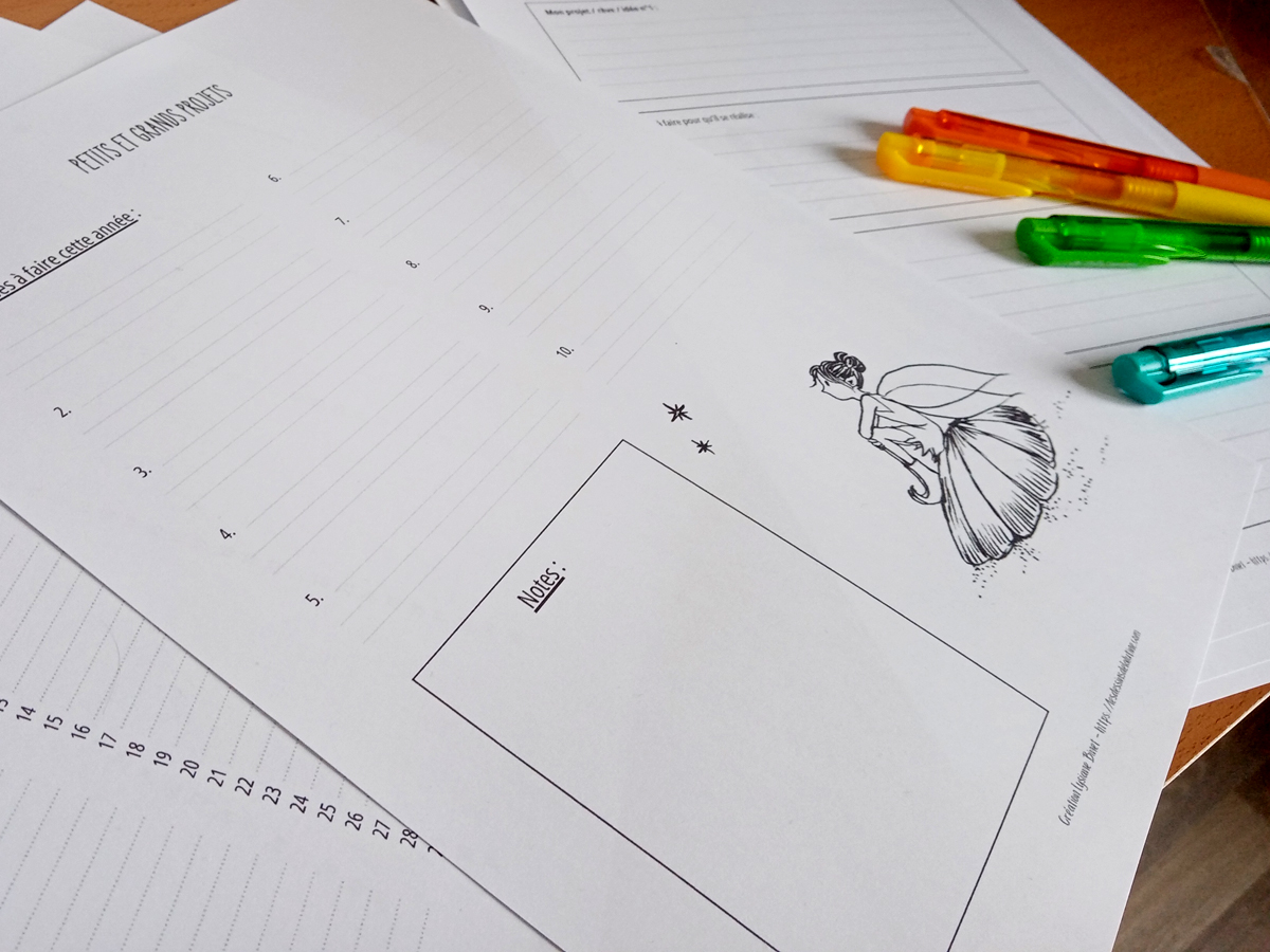 Kit calendrier planning perpétuel - Les dessins de la lutine