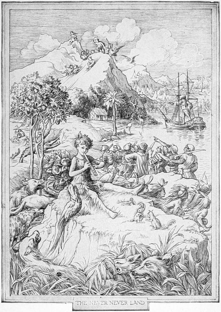 Peter Pan playing the Pipes, Illustration de "Peter and Wendy", James Matthew Barrie