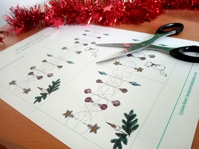 Etiquettes de table de Noël