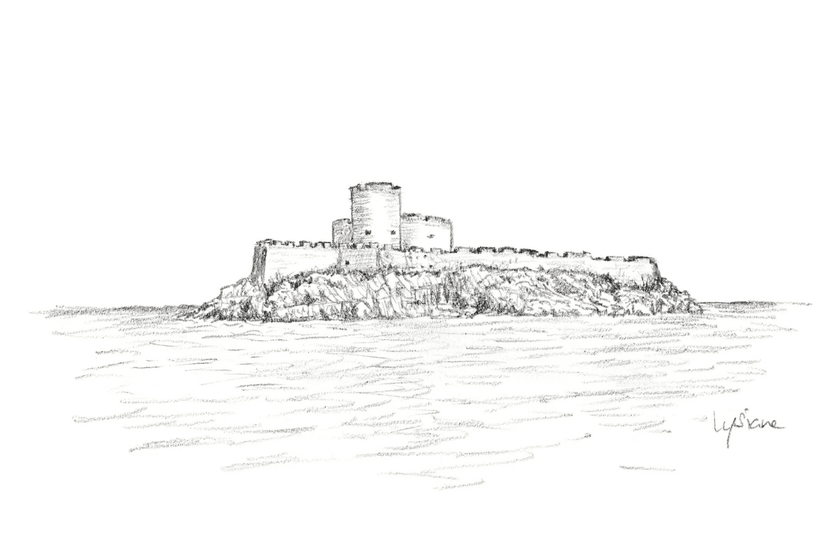 Le château d'If, dessin au crayon 2025