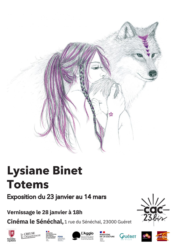Expo Totems Lysiane Binet au cinéma Le Sénéchal à Guéret