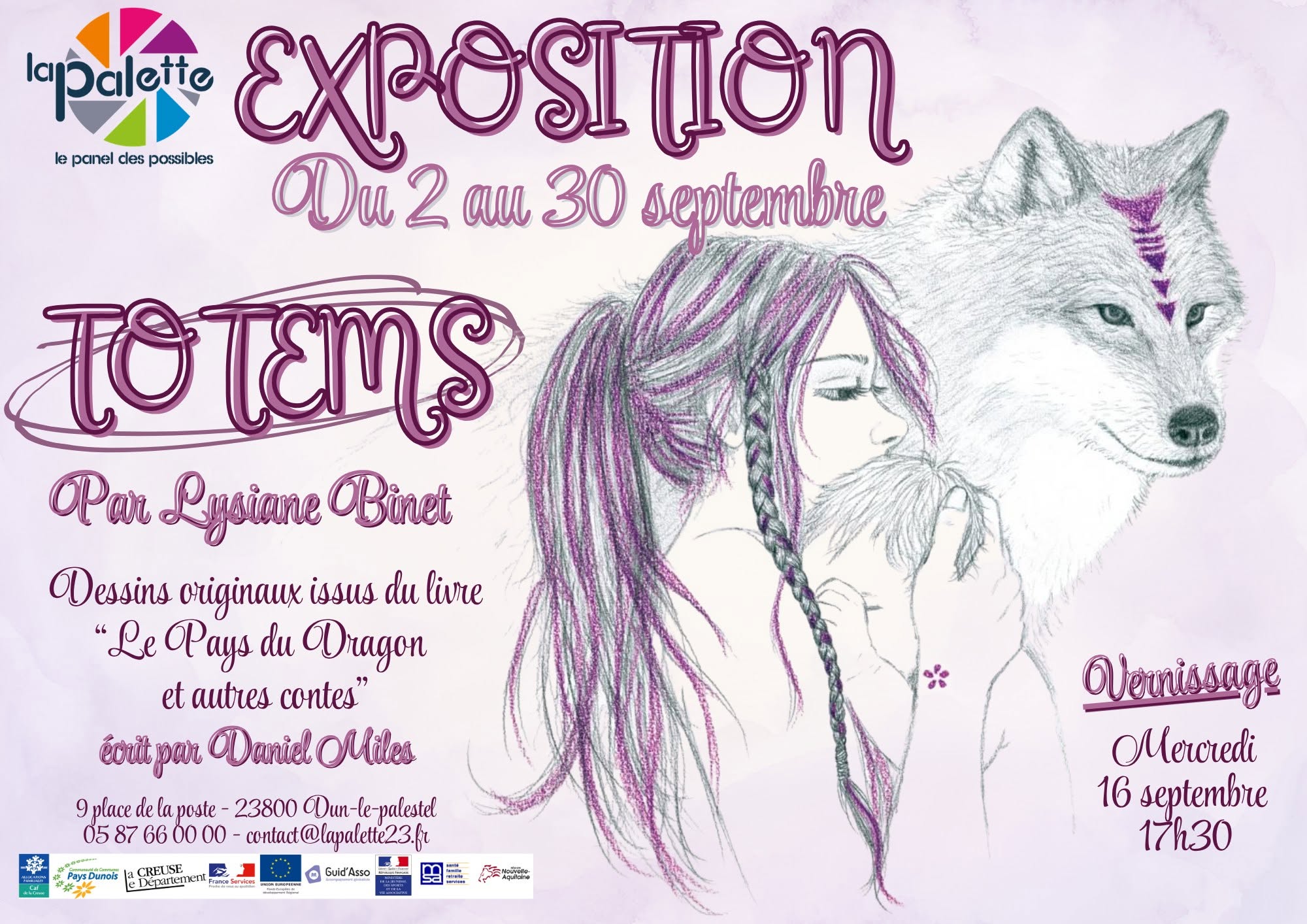 Expo "Totems" à La Palette, Dun-le-Palestel, par Lysiane Binet