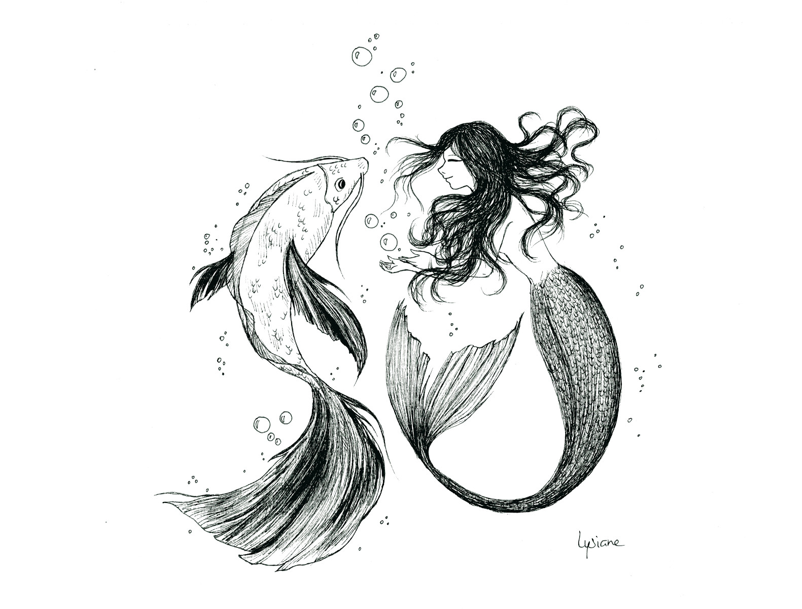 Oxygène, dessin original Lysiane Binet