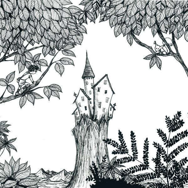 Château enchanté, dessin original Lysiane Binet