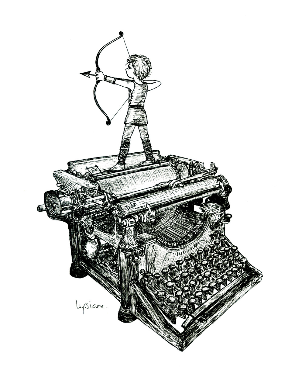 L'écriture, une arme - Dessin original, Lysiane Binet