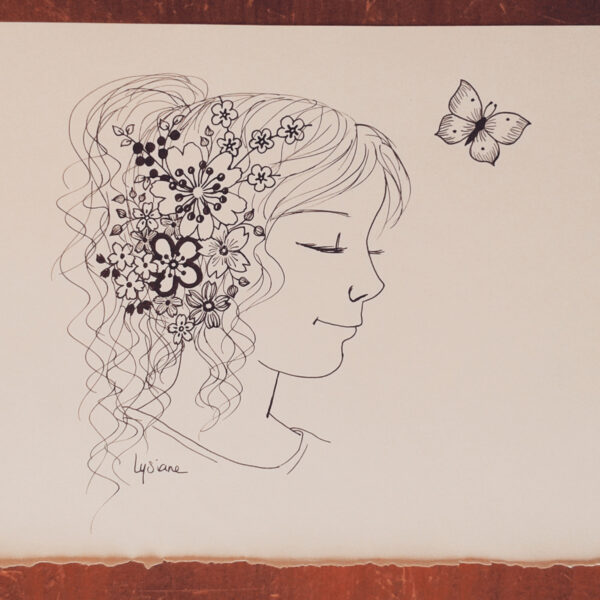 Le printemps, dessin original Lysiane Binet