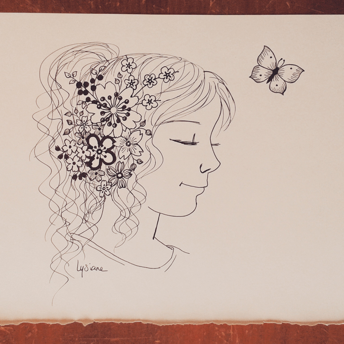 Le printemps, dessin original Lysiane Binet