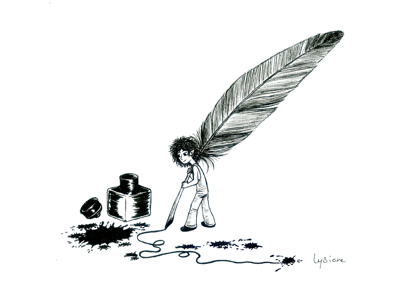 Scribe, dessin original Lysiane Binet