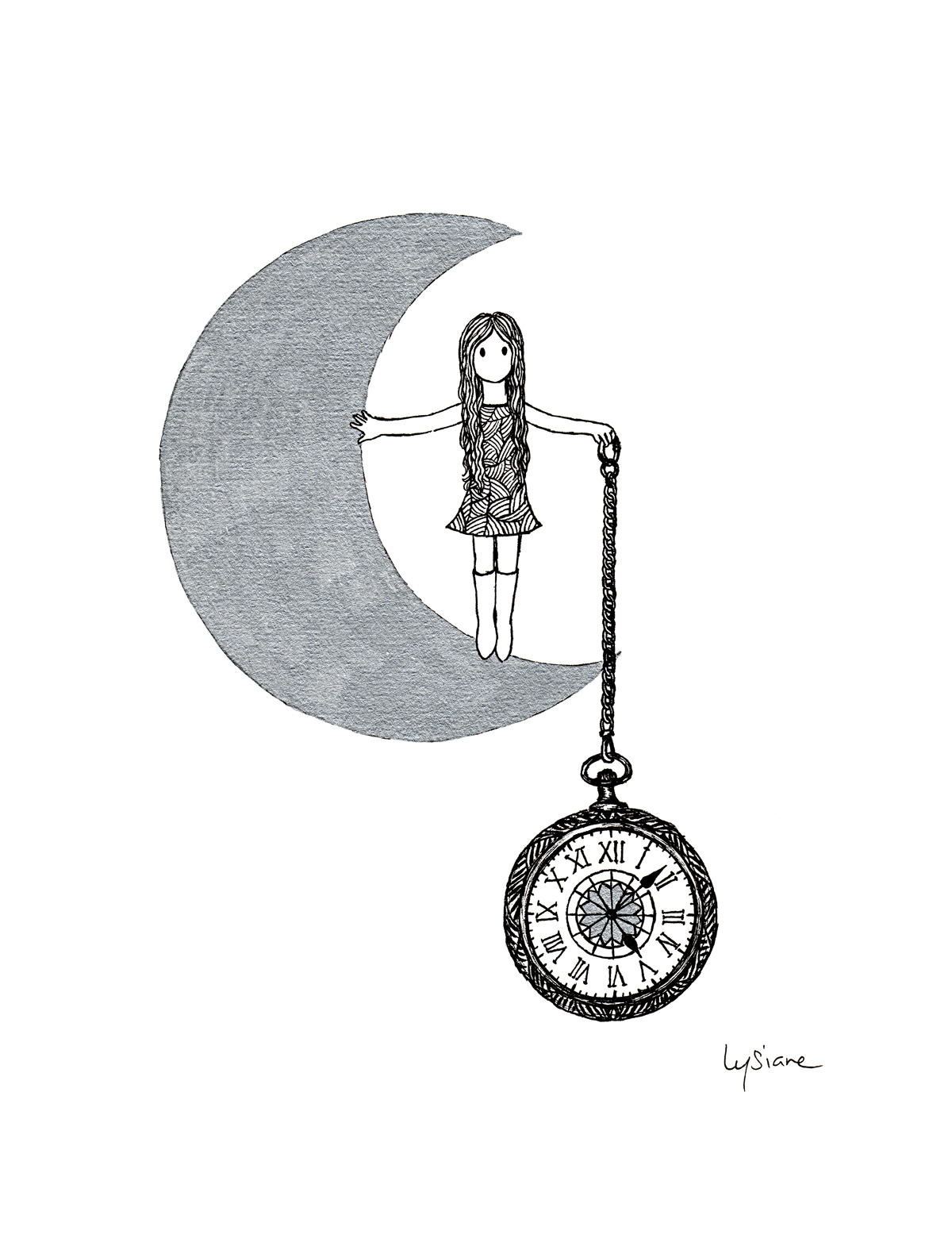 Temps & espace, dessin original Lysiane Binet