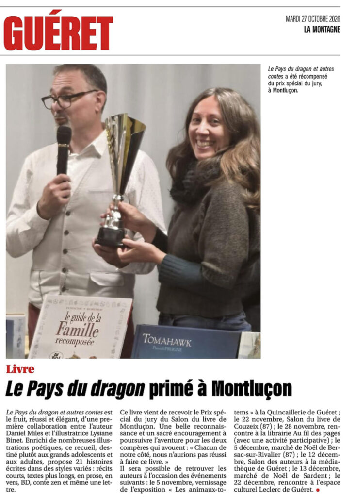 Le Pays du Dragon récompensé au salon du livre de Montluçon