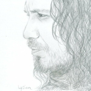 Alexandre Astier / Arthur, portrait au crayon d'après photo, par Lysiane Binet