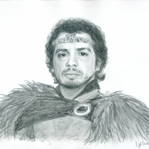 Alexandre Astier / Arthur, portrait au crayon d'après photo, par Lysiane Binet