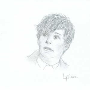 Eddie Redmayne, portrait au crayon d'après photo, par Lysiane Binet