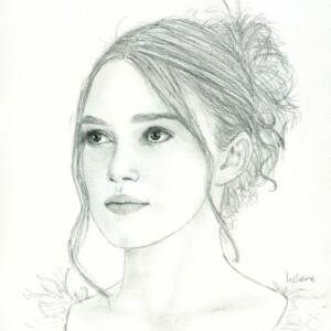 Keira Knightley, portrait au crayon d'après photo