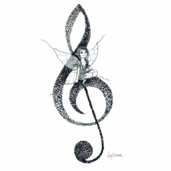 Mélomane, dessin à l'encre (original vendu) Mélomane, dessin noir et blanc Lysiane Binet