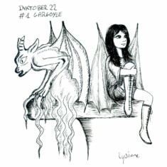 Jour 1 : Gargouille Inktober 2022 - Gargoyle, Lysiane Binet
