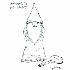 Jour 10 : Grognon, grincheux Inktober 2022 - Crabby, Lysiane Binet