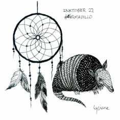 Jour 15 : Tatou Inktober 2022 - Armadillo, Lysiane Binet