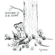 Jour 18 : Racler, gratter Inktober 2022 - Scrape, Lysiane Binet