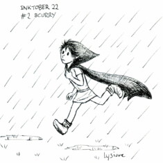 Jour 2 : Se précipiter, courir se mettre à l'abri Inktober 2022 - Scurry, Lysiane Binet
