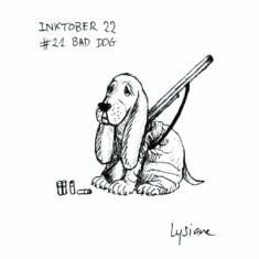 Jour 21 : Mauvais chien, chien méchant Inktober 2022 - Bad dog, Lysiane Binet