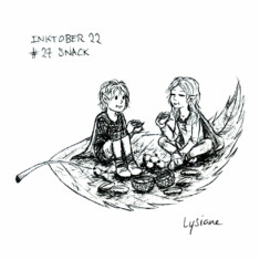 Jour 27 : Goûter, casse-croûte Inktober 2022 - Snack, Lysiane Binet