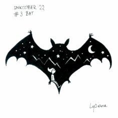 Jour 3 : Chauve-souris Inktober 2022 - Bat, Lysiane Binet