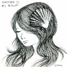 Jour 4 : Coquillage Inktober 2022 - Scallop, Lysiane Binet
