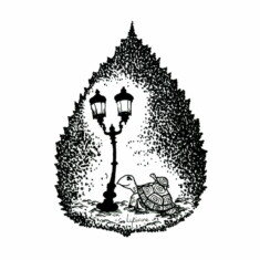 Jour 11 : Déambuler, sur feuille de bouleau à papier Inktober 2023 - Wander, Lysiane Binet