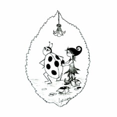 Jour 26 : Enlever, sur feuille de prunier Inktober 2023 - Remove, Lysiane Binet