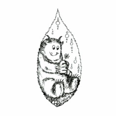 Jour 27 : Bête, sur feuille de noyer noir Inktober 2023 - Beast, Lysiane Binet