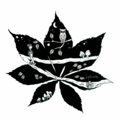 Jour 3 : Chemin, sur feuille de marronnier Inktober 2023 - Path, Lysiane Binet