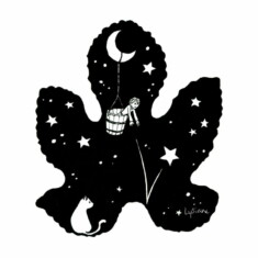 Jour 9 : Rebondir, sur feuille de figuier Inktober 2023 - Bounce, Lysiane Binet